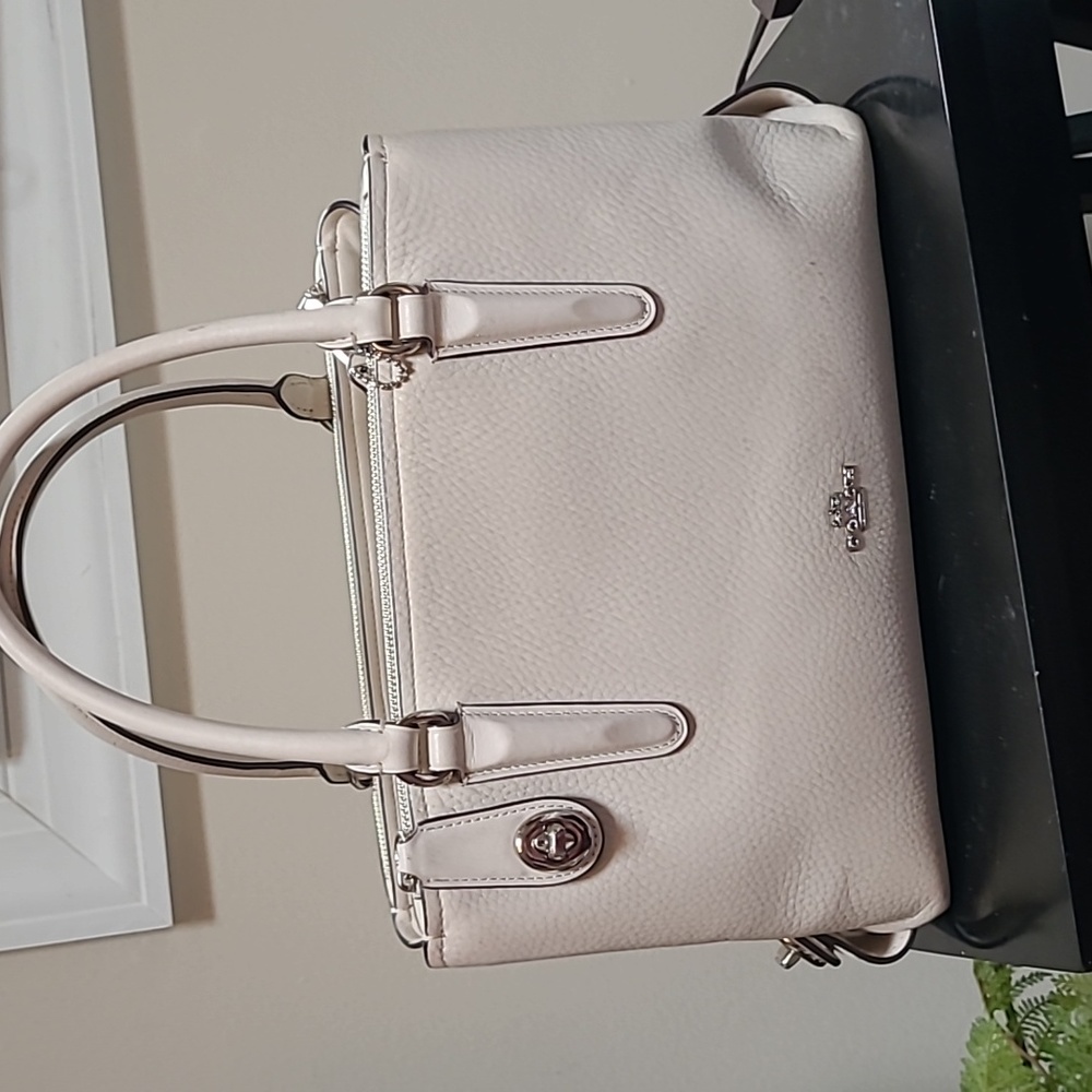 The Brooklyn. Winter white leather handbags